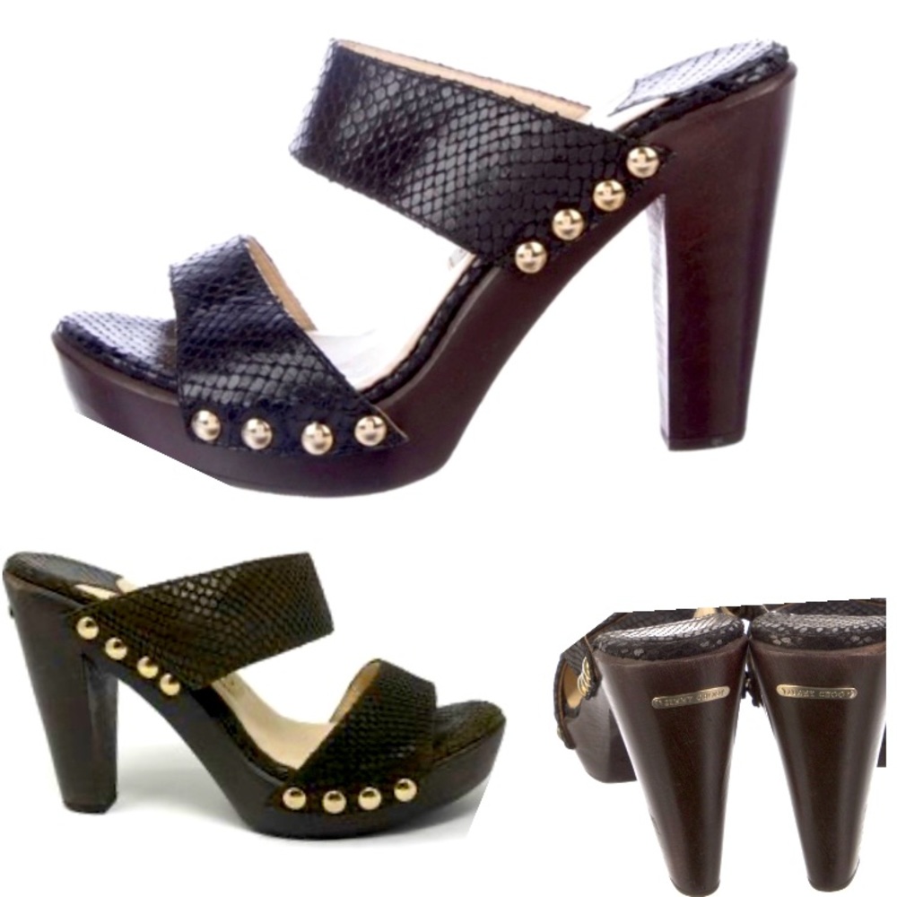 Jimmy Choo Studded Black animal print Slide